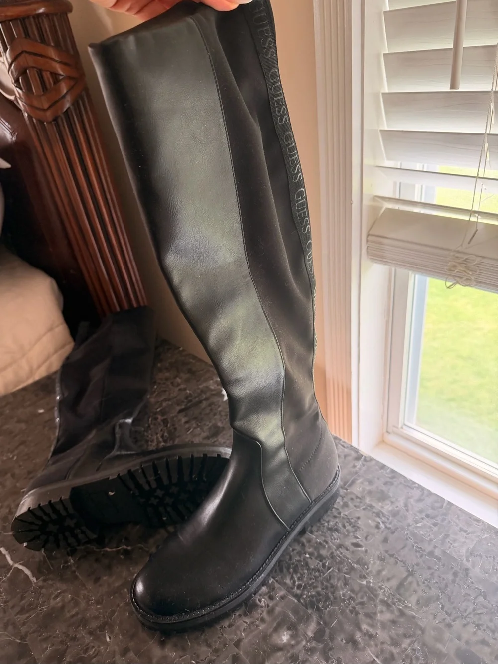 Guess Black Mid-Calf Heeled Women's Boots